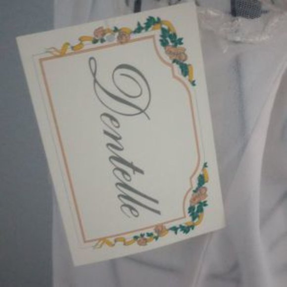 Y2K Dentelle Deadstock White Sheer Floral Lace Maxi Slip N��glig��e Nightie - Picture 4 of 5